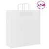 vidaXL Sacos de papel 250 unid com al&ccedil;as branco 45x17x48 cm