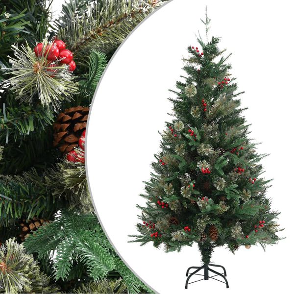 vidaXL &Aacute;rvore de Natal com pinhas 150 cm PCV e PE verde