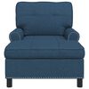 vidaXL Chaise Lounge com almofada Azul 91 x 157 x 91 cm tecido