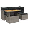 vidaXL 6 pcs conjunto sof&aacute;s de jardim com almofad&otilde;es vime cinzento