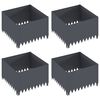 vidaXL Acabamento para Gramado 4 pcs 60 x 60 x 35 cm A&ccedil;o Antracite