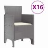 vidaXL Conjunto de Jantar para Jardim com Almofadas 17 pcs