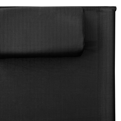 vidaXL Espreguiçadeira textilene preto e cinzento
