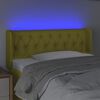 vidaXL Cabeceira de cama c/ luzes LED tecido 93x16x78/88 cm verde
