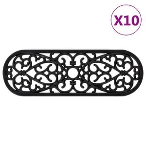 vidaXL Tapetes para degraus de escada 10 pcs 25x75 cm borracha