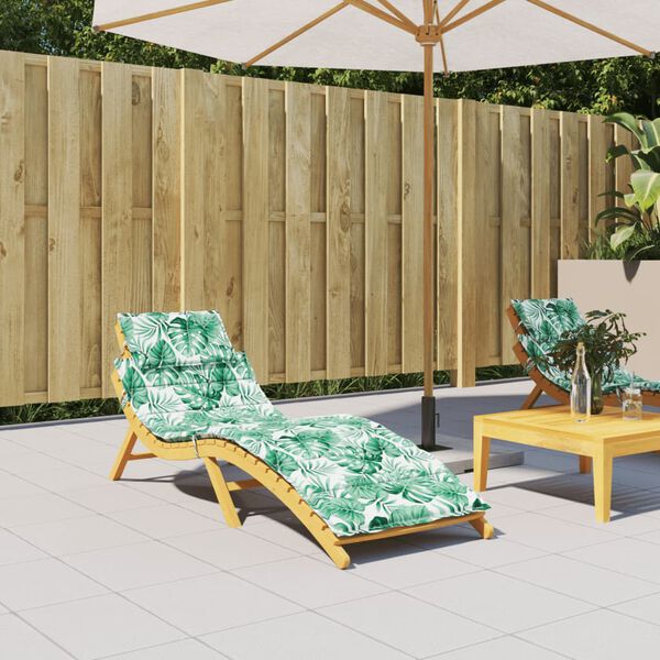 vidaXL Almofad&atilde;o p/ espregui&ccedil;adeira tecido oxford padr&atilde;o folhas