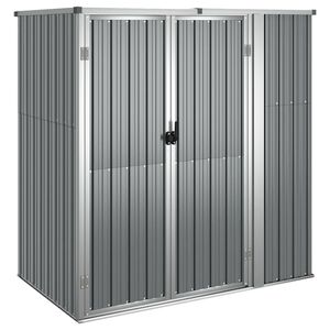 vidaXL Abrigo p/ ferramentas jardim 161x89x161cm a&ccedil;o galvanizado cinza