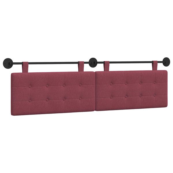 vidaXL Cabeceira Suspensa Vinho Vermelho 190 x 55 x 5 cm tecido