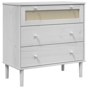 vidaXL Arm&aacute;rio de gavetas SENJA 80x40x80 cm pinho maci&ccedil;o branco