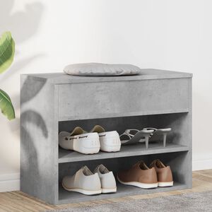 vidaXL Banco sapateira 60x30x45 cm derivados madeira cinzento cimento