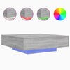 vidaXL Mesa de centro com luzes LED 100x100x31 cm cinzento sonoma