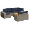 vidaXL 11 pcs conjunto sof&aacute;s de jardim c/ almofad&otilde;es vime PE cinzento