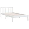 vidaXL Estrutura de cama solteiro 90x190 cm pinho maci&ccedil;o branco
