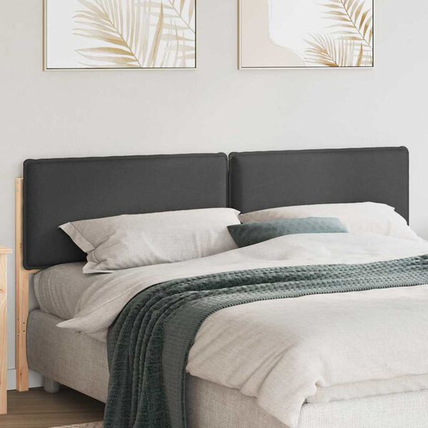 vidaXL Cabeceira estofada com cabeceira Cinza Natural e Escuro 180 cm