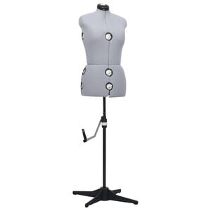 vidaXL Manequim feminino ajust&aacute;vel tamanho M 40-46 cinzento