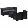 vidaXL Sof&aacute; de Jardim de 5 Pessoas com Almofadas Visual de Rattan PP