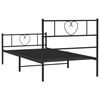vidaXL Estrutura de cama com cabeceira e p&eacute;s 75x190 cm metal preto