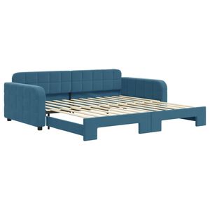 vidaXL Sof&aacute;-cama com gavet&atilde;o 100x200 cm veludo azul