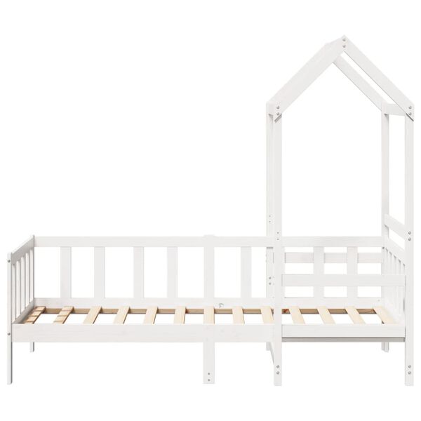 vidaXL Sofá-cama com telhado 90x200 cm madeira de pinho maciça branco