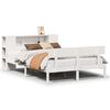 vidaXL Cama com estante sem colchão 135x190 cm pinho maciço branco