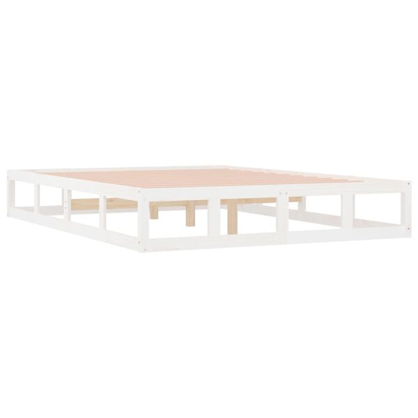 vidaXL Estrutura de cama 160x200 cm madeira maciça branco