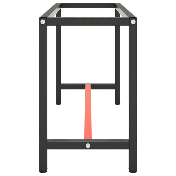 vidaXL Estrutura p/ bancada 140x50x79 cm metal preto e vermelho mate