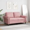 vidaXL Sof&aacute; de 2 lugares veludo 120 cm rosa