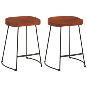 vidaXL Bancos de bar Gavin 2 pcs 45x38x53 cm madeira mangueira maci&ccedil;a