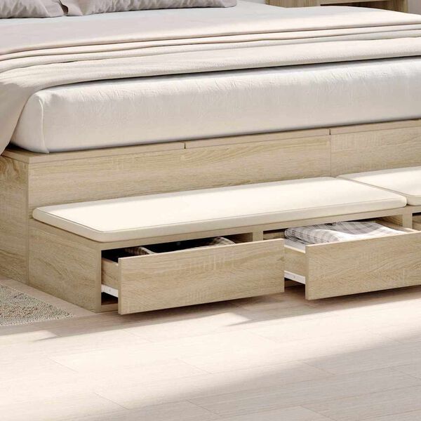 vidaXL Gavetas de cama com gaveta Carvalho Sonoma 180 x 36,5 x 16,5 cm