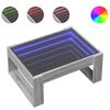 vidaXL Mesa de centro luzes LED Infinity 70x53x30 cm cinzento sonoma