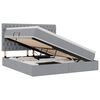 vidaXL Cama com arruma&ccedil;&atilde;o e LED Cinzento-claro 160 x 200 cm Poli&eacute;ster