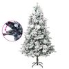 vidaXL &Aacute;rvore de Natal pr&eacute;-iluminada c/ flocos neve e pinhas PVC/PE