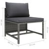 vidaXL 8 pcs conjunto lounge de jardim c/ almofad&otilde;es vime PE cinzento