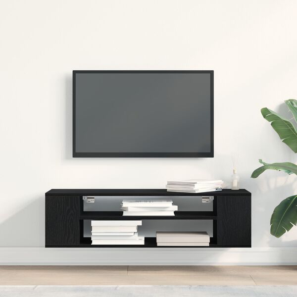 vidaXL Gabinete para TV Carvalho Preto 100 x 30 x 26,5 cm