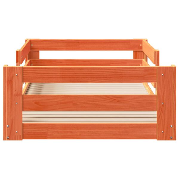 vidaXL Cama sem colch&atilde;o 90x190 cm madeira de pinho maci&ccedil;a castanho-mel