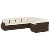 vidaXL 9 pcs conjunto sof&aacute;s p/ jardim c/ almofad&otilde;es vime PE castanho