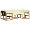 vidaXL Conjunto de Sof&aacute;s para Exterior 6 pcs Branco e Creme