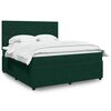 vidaXL Cama com molas/colch&atilde;o 180x200 cm veludo verde-escuro