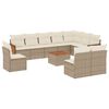 vidaXL 11 pcs conjunto sof&aacute;s de jardim c/ almofad&otilde;es vime PE bege