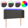 vidaXL Cabeceira cama c/ luzes LED veludo 83x16x78/88cm cinza-escuro