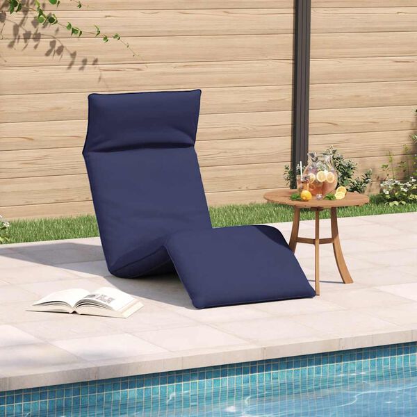 vidaXL Espregui&ccedil;adeira dobr&aacute;vel 175x54x8,5 cm azul-marinho