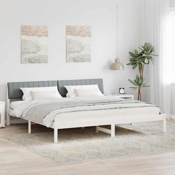 vidaXL Estrutura da cama Branco e cinza claro 150 x 200 cm