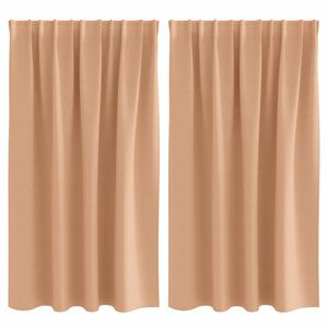 vidaXL Cortinas Blackout com Argolas 2 unid. Marrom Claro 140 x 140 cm