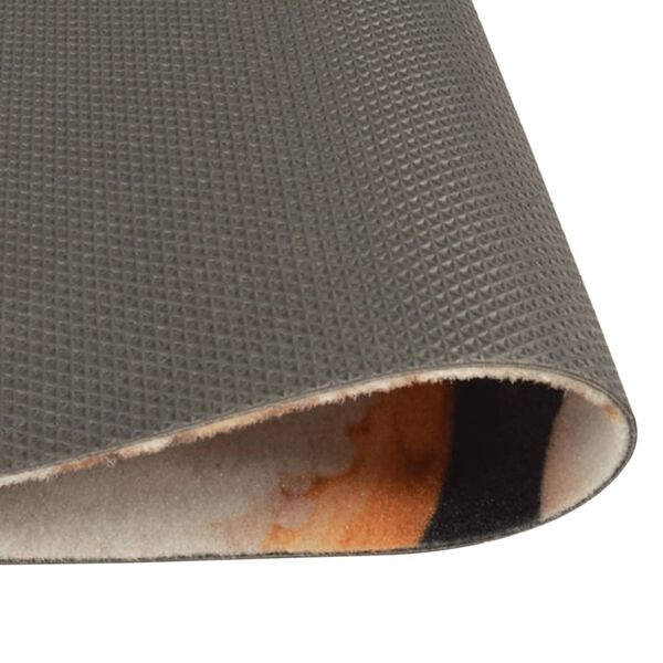 vidaXL Tapete de cozinha lavável 45x150 cm veludo padrão vegetais