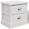 vidaXL Mesa de cabeceira estilo franc&ecirc;s branco