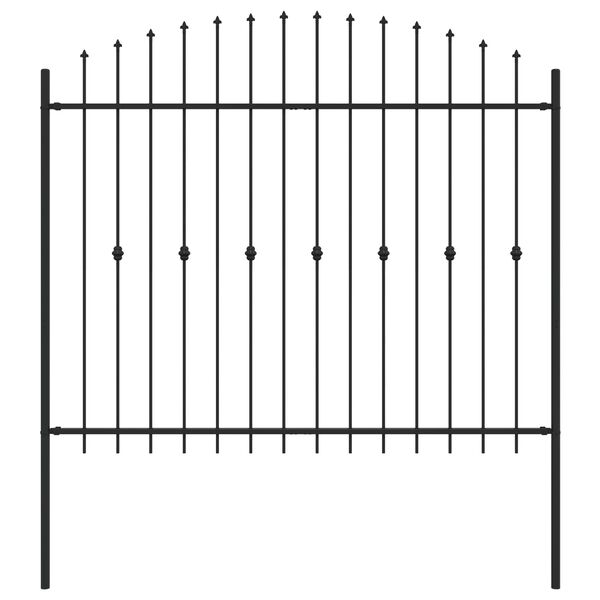vidaXL Cerca com Ponta Preto 200 x 200 cm A&ccedil;o revestido a p&oacute;