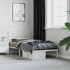 vidaXL Estrutura de cama com cabeceira 90x190 cm metal branco