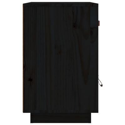 vidaXL Mesa de cabeceira 40x34x55 cm madeira de pinho maciça preto