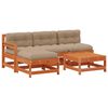 vidaXL Conjunto de Lounge de Jardim 5 pcs Pinho Castanho Cera