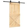 vidaXL Porta Deslizante Natural e Preto 100 x 210 cm